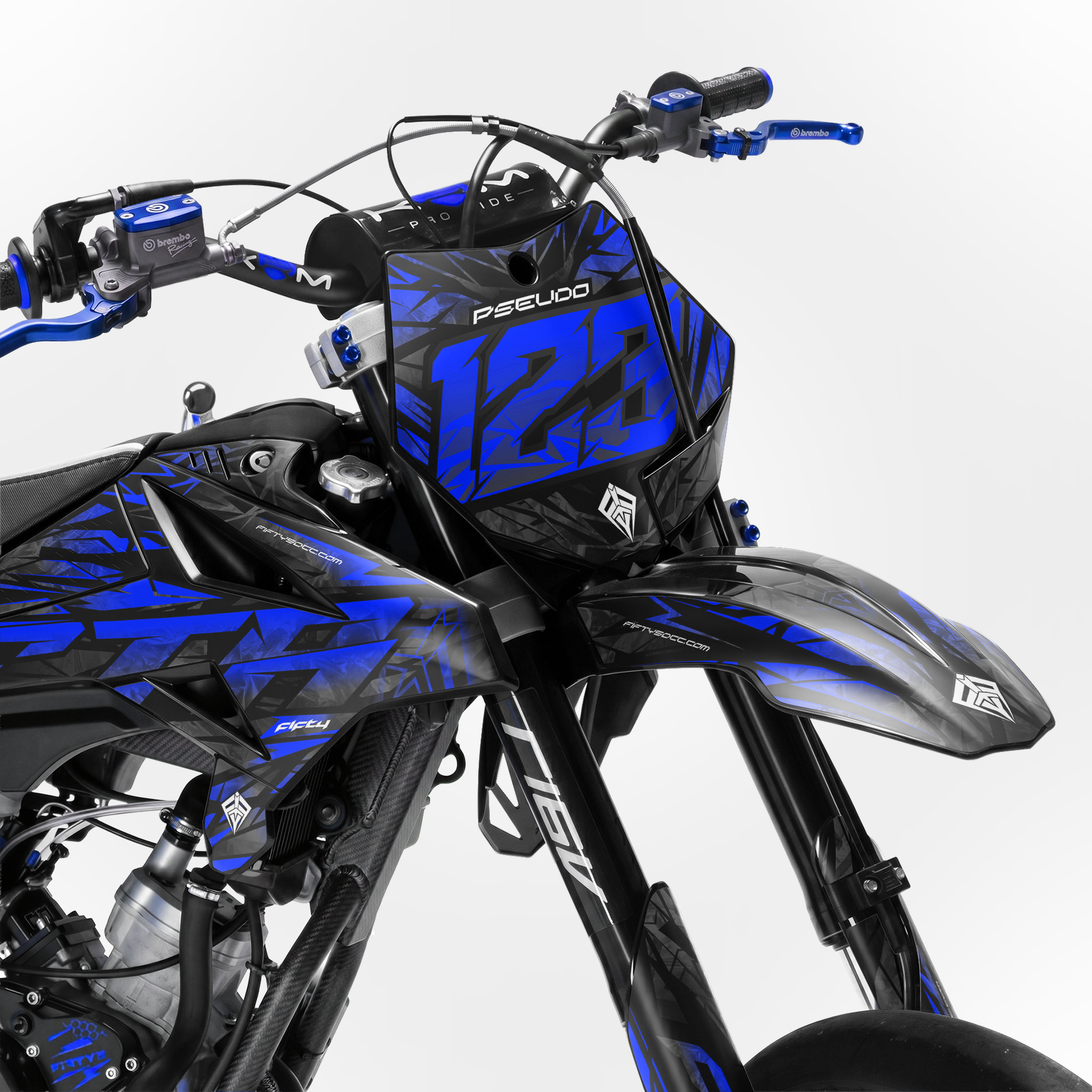 Kit déco FIFTY Diamond Bleu foncé 50cc - face