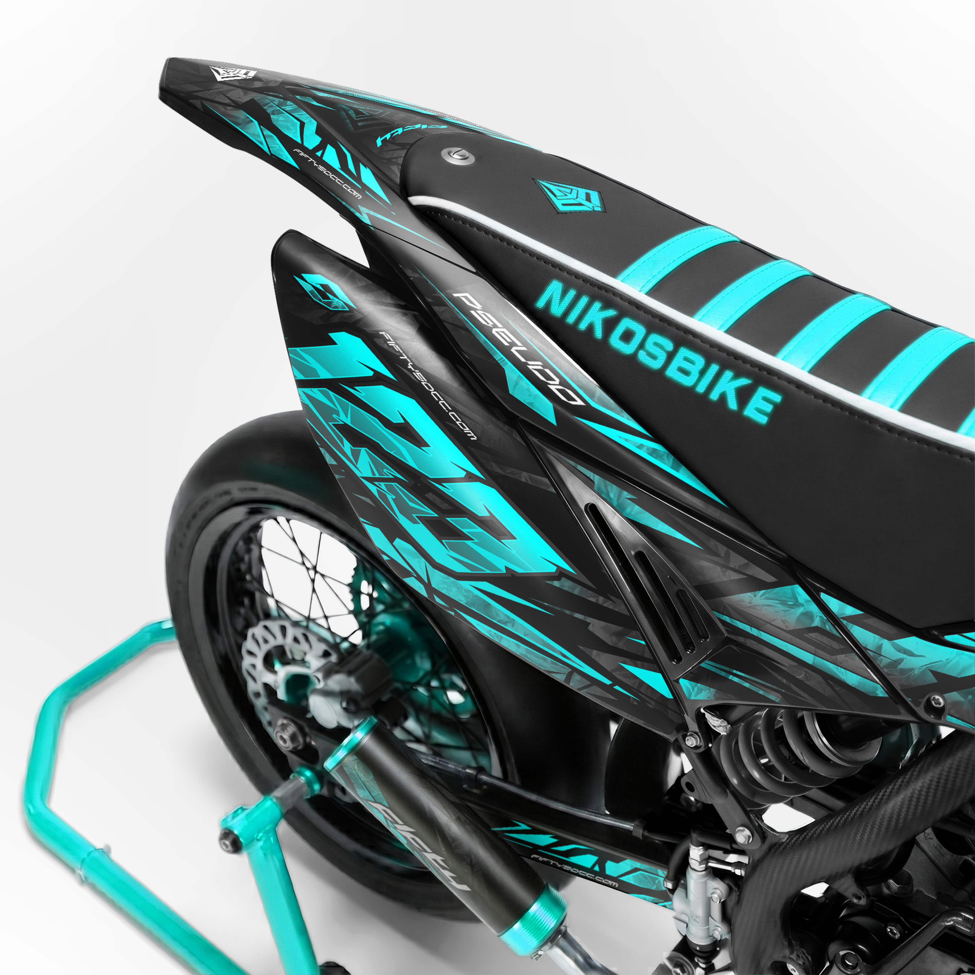 Kit déco FIFTY Diamond Bleu 50cc - arrière