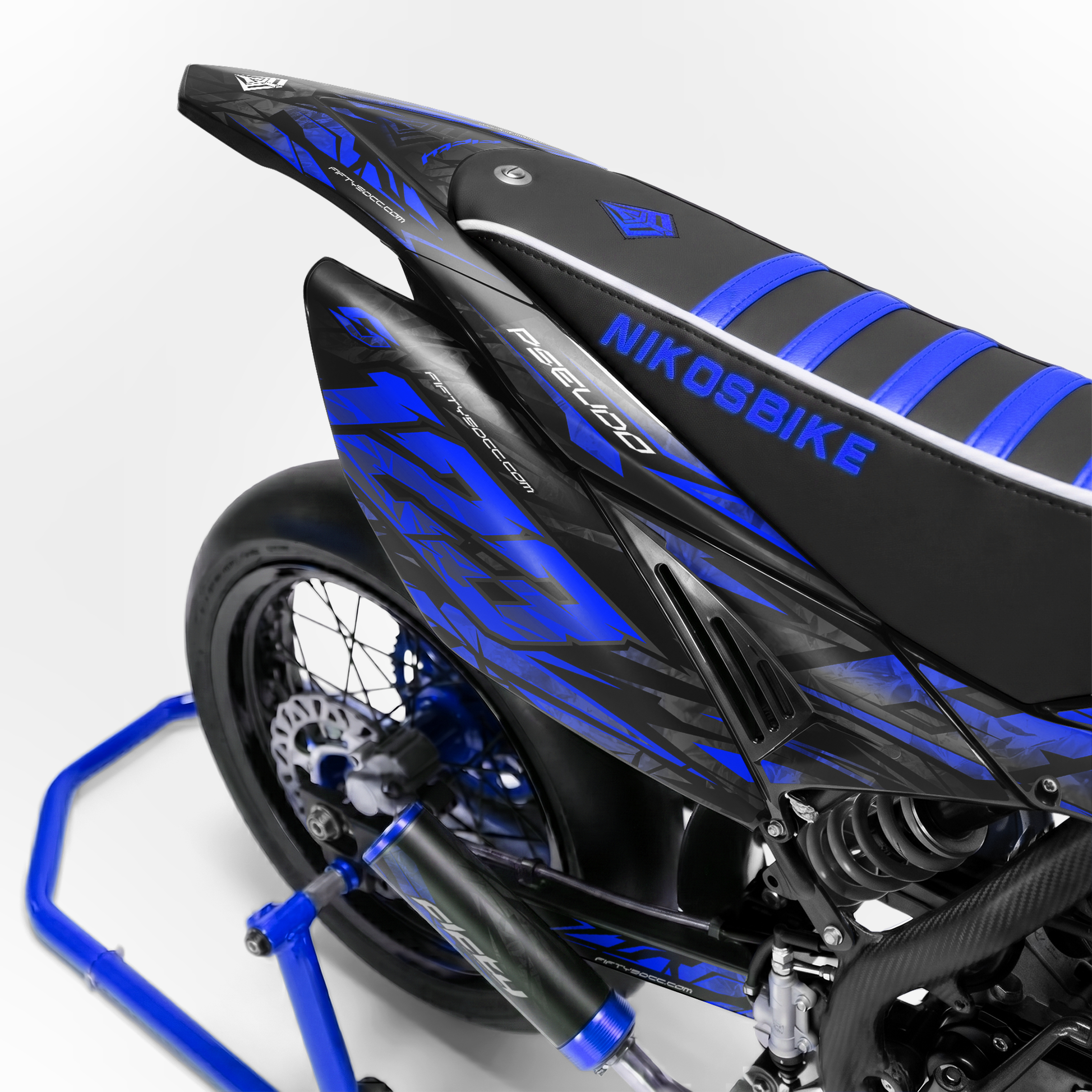 Kit déco FIFTY Diamond Bleu foncé 50cc - arrière