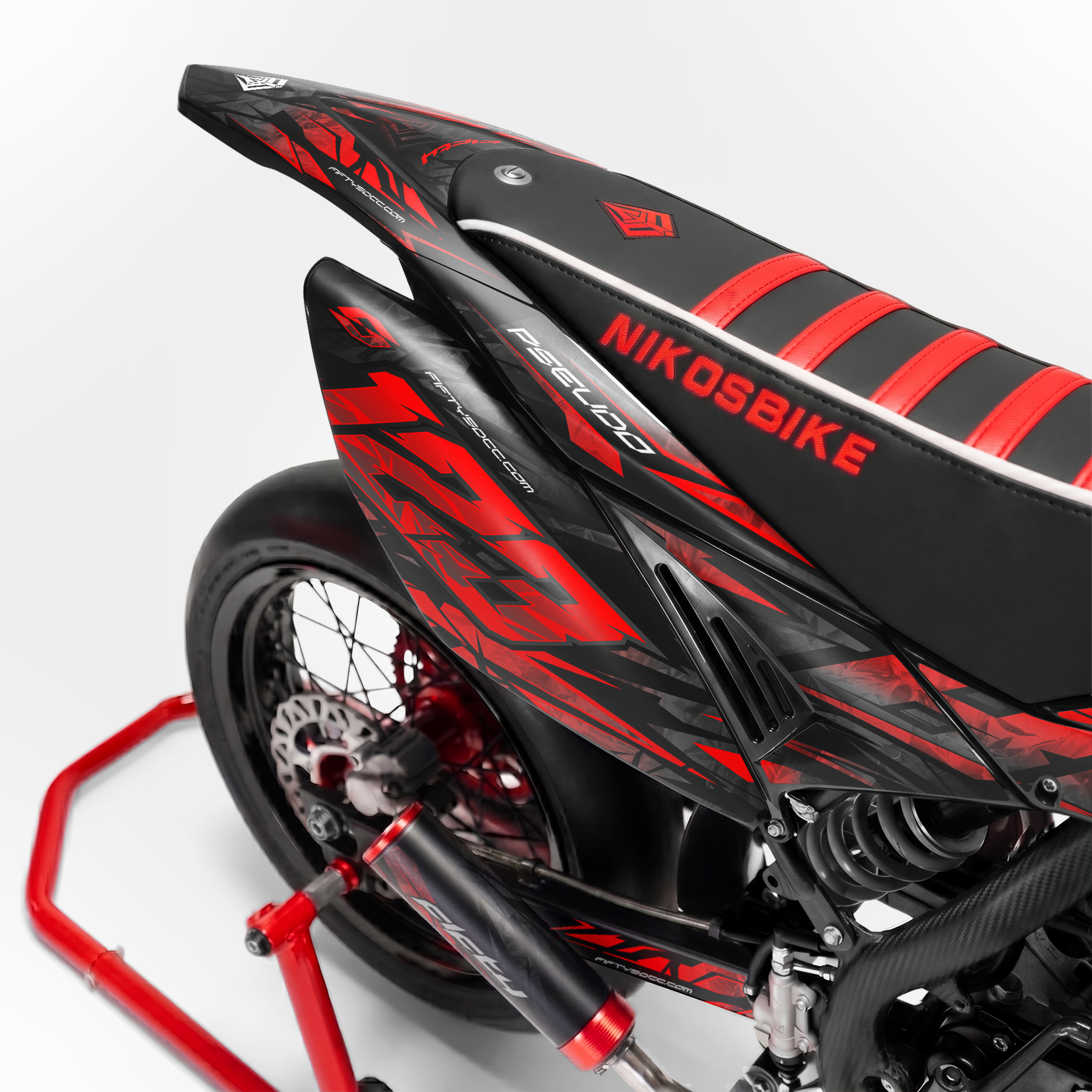Kit déco FIFTY Diamond Rouge 50cc - arrière