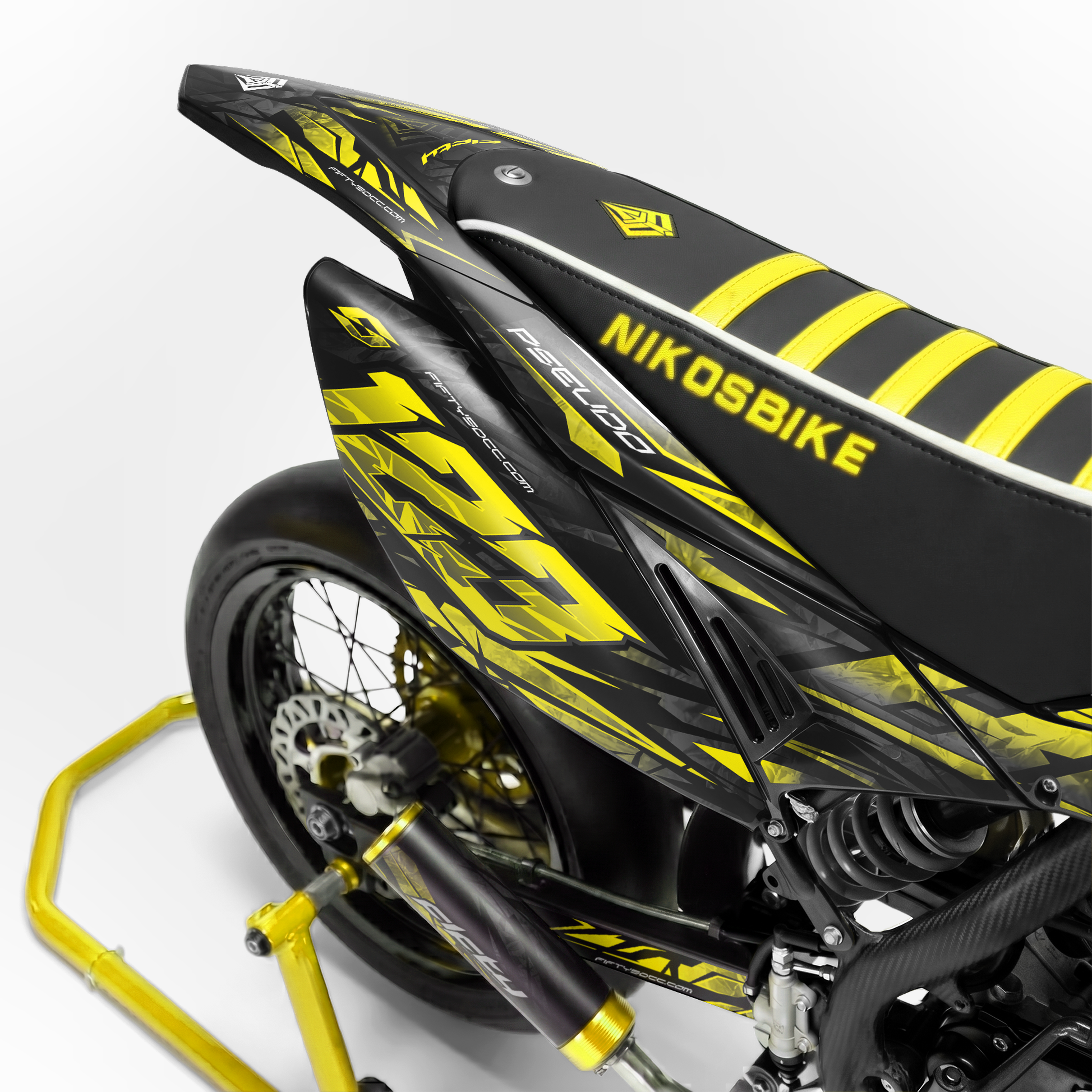 Kit déco FIFTY Diamond Jaune 50cc - arrière
