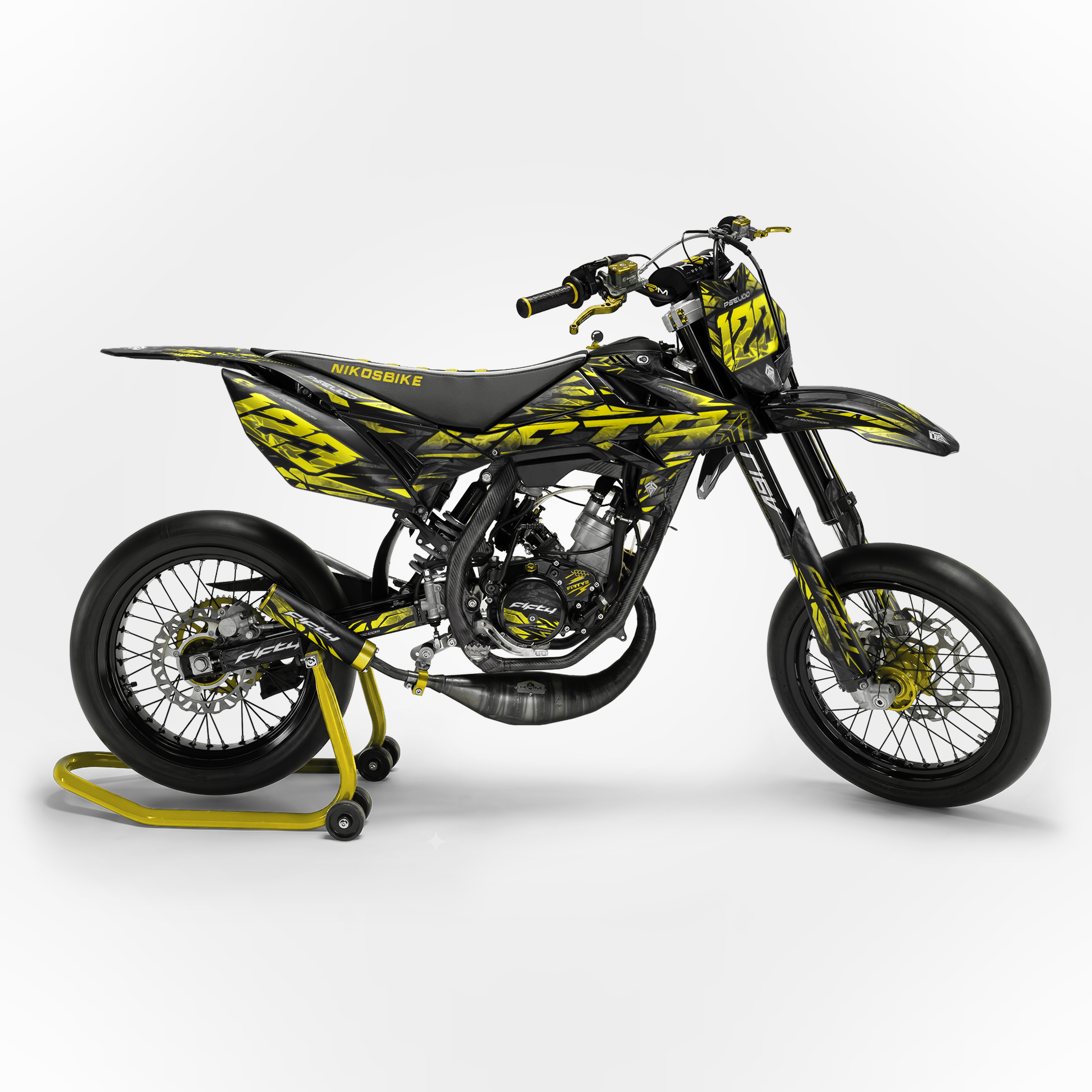 Kit déco FIFTY Diamond Jaune 50cc - profil