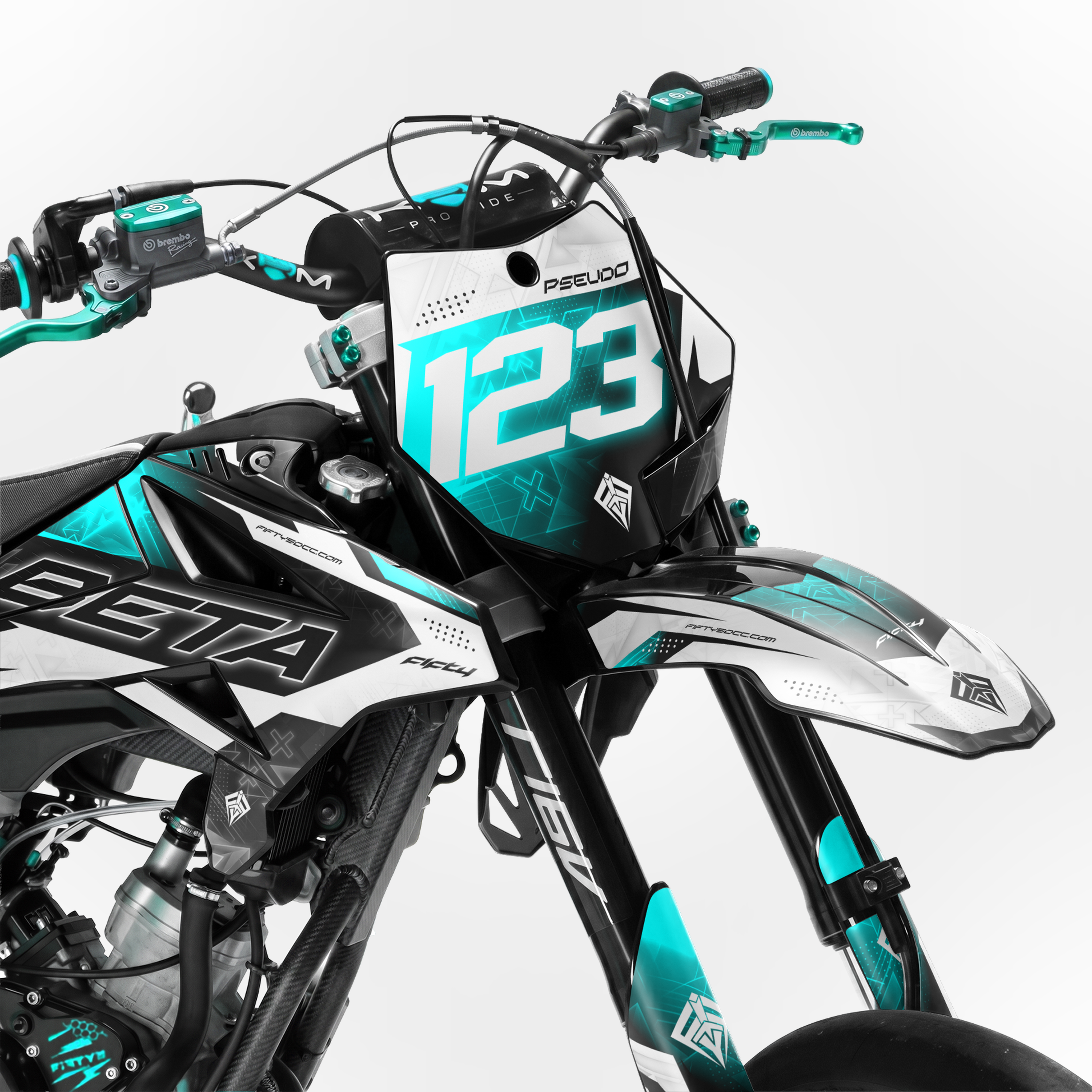 Kit déco FIFTY Hyperpro Bleu 50cc - face