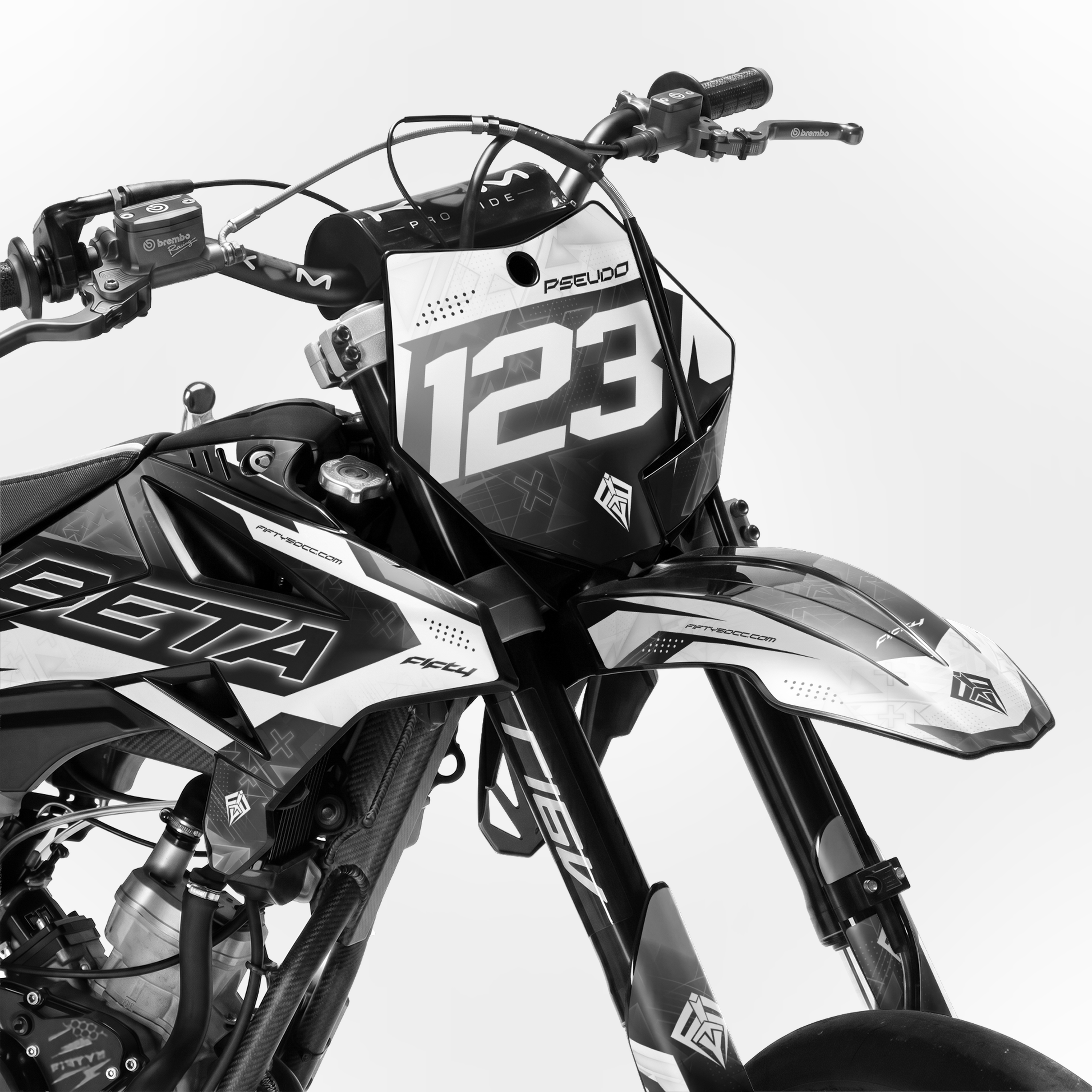 Kit déco FIFTY Hyperpro Gris 50cc - face