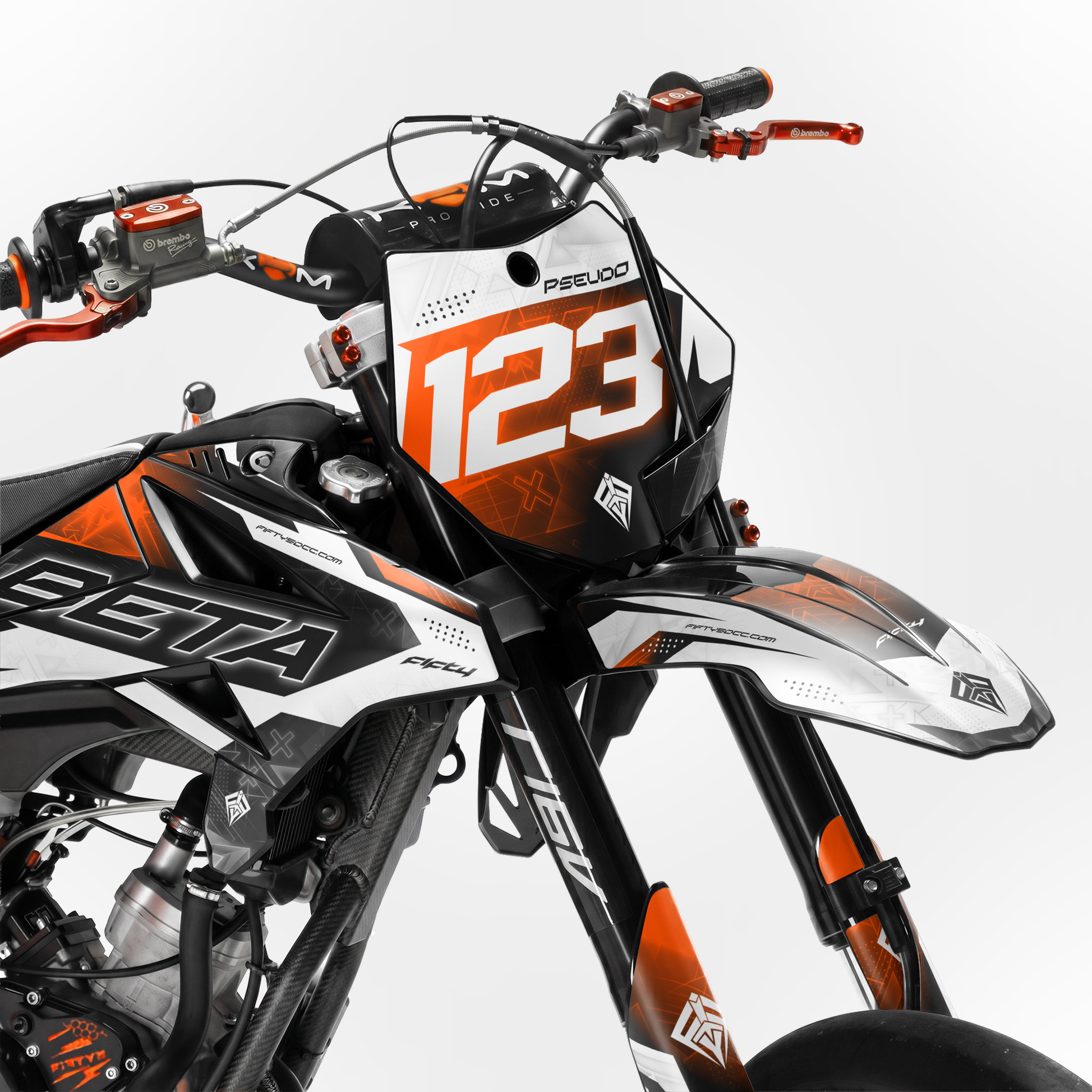 Kit déco FIFTY Hyperpro Orange 50cc - face
