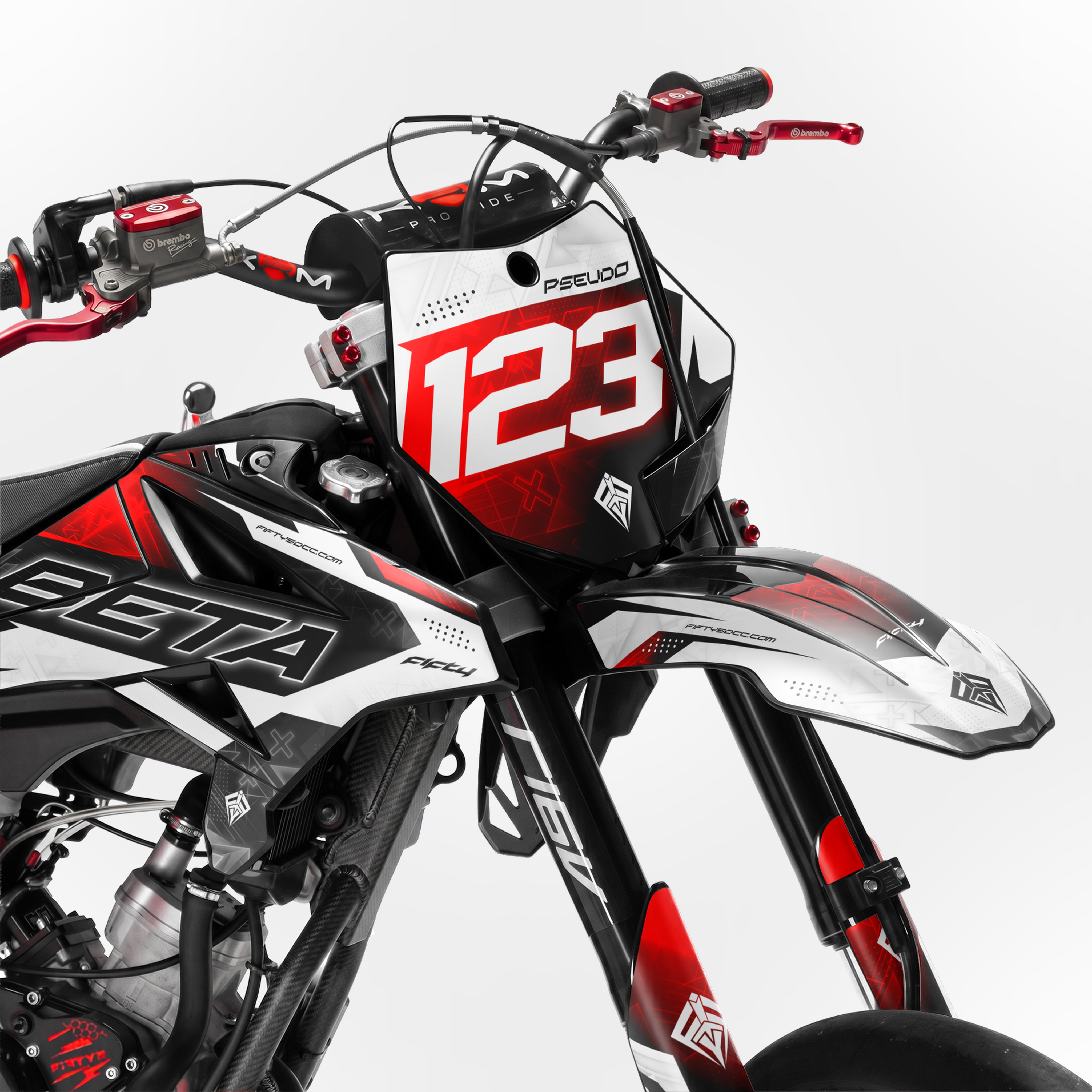 Kit déco FIFTY Hyperpro Rouge 50cc - face