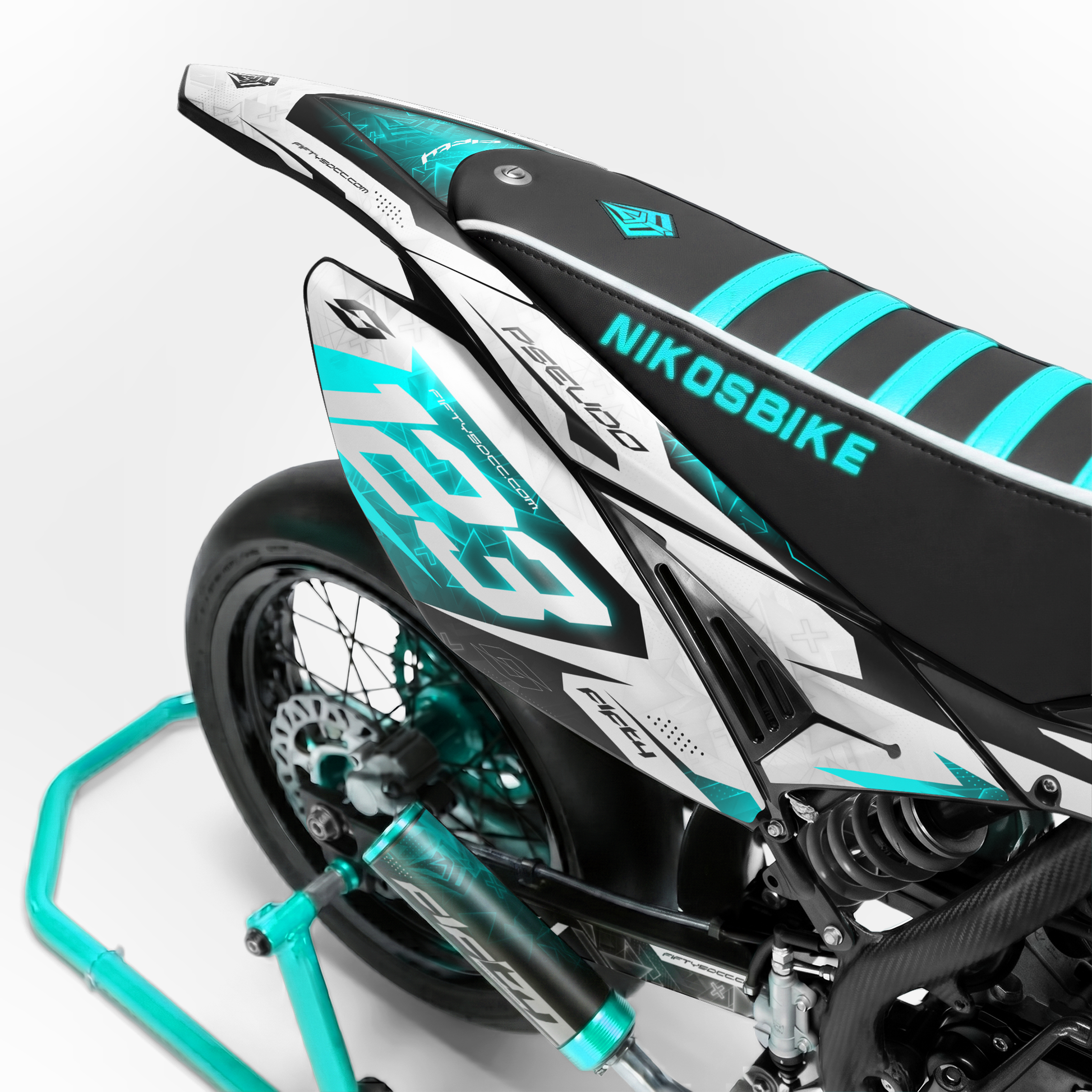 Kit déco FIFTY Hyperpro Bleu 50cc - arrière
