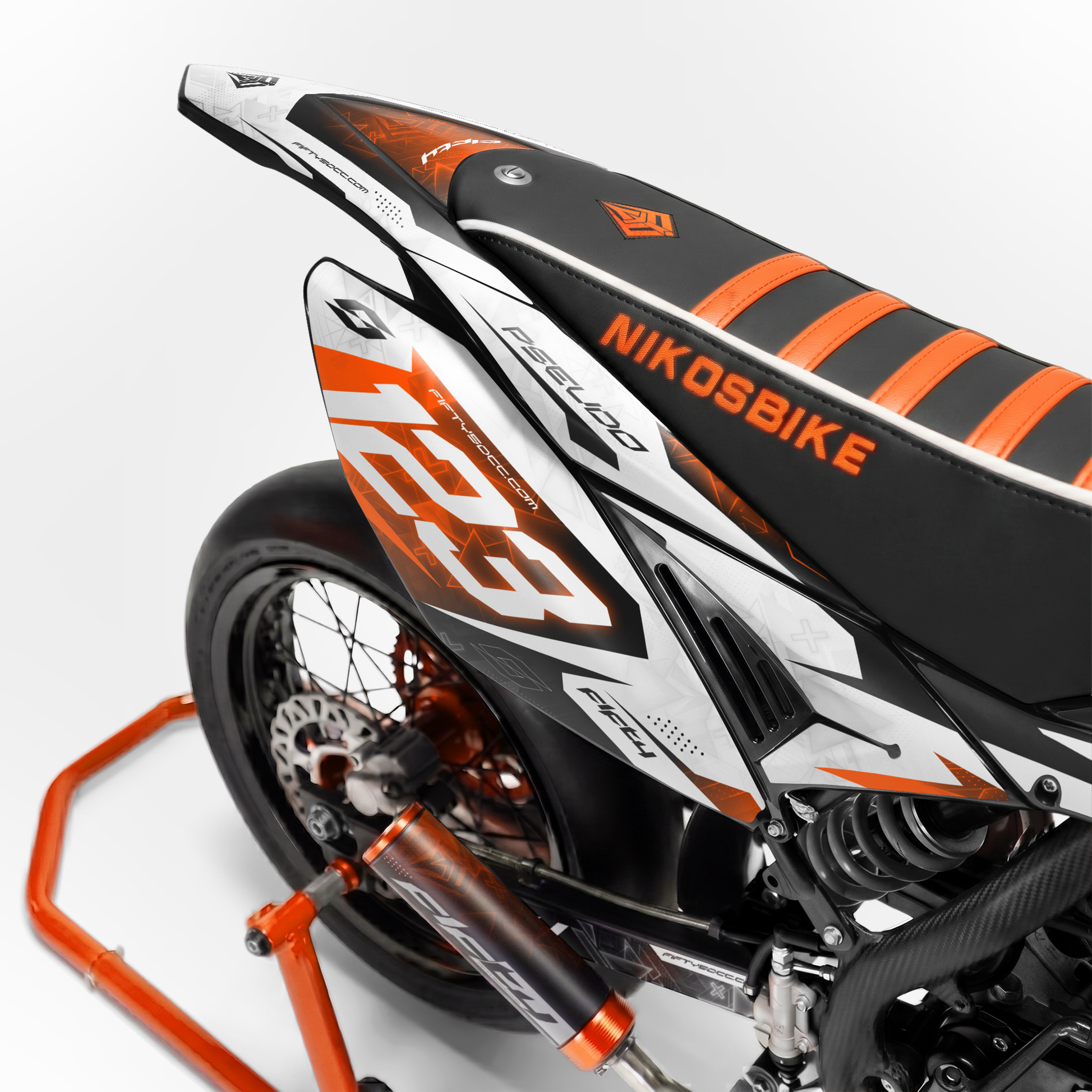 Kit déco FIFTY Hyperpro Orange 50cc - arrière