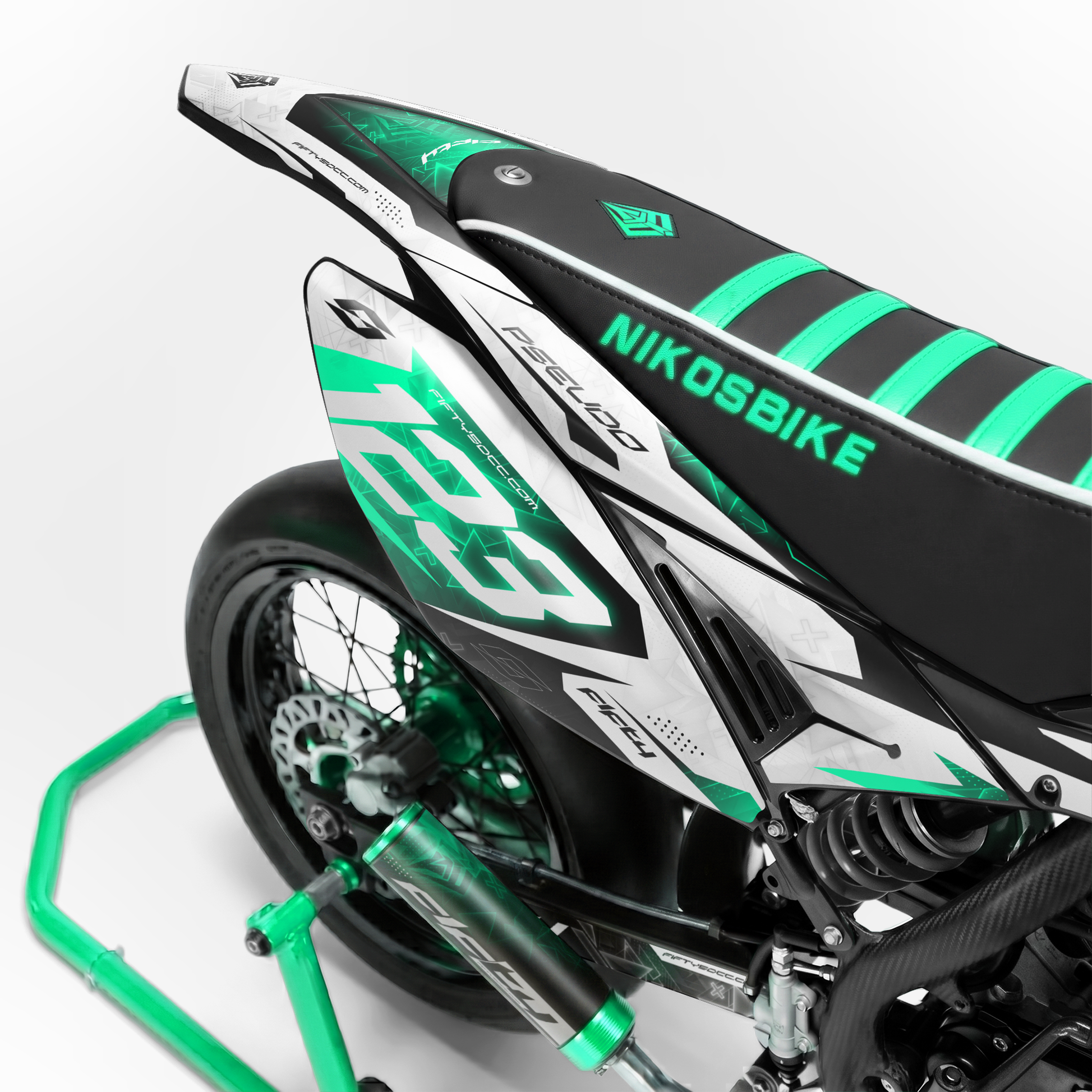 Kit déco FIFTY Hyperpro Turquoise 50cc - arrière