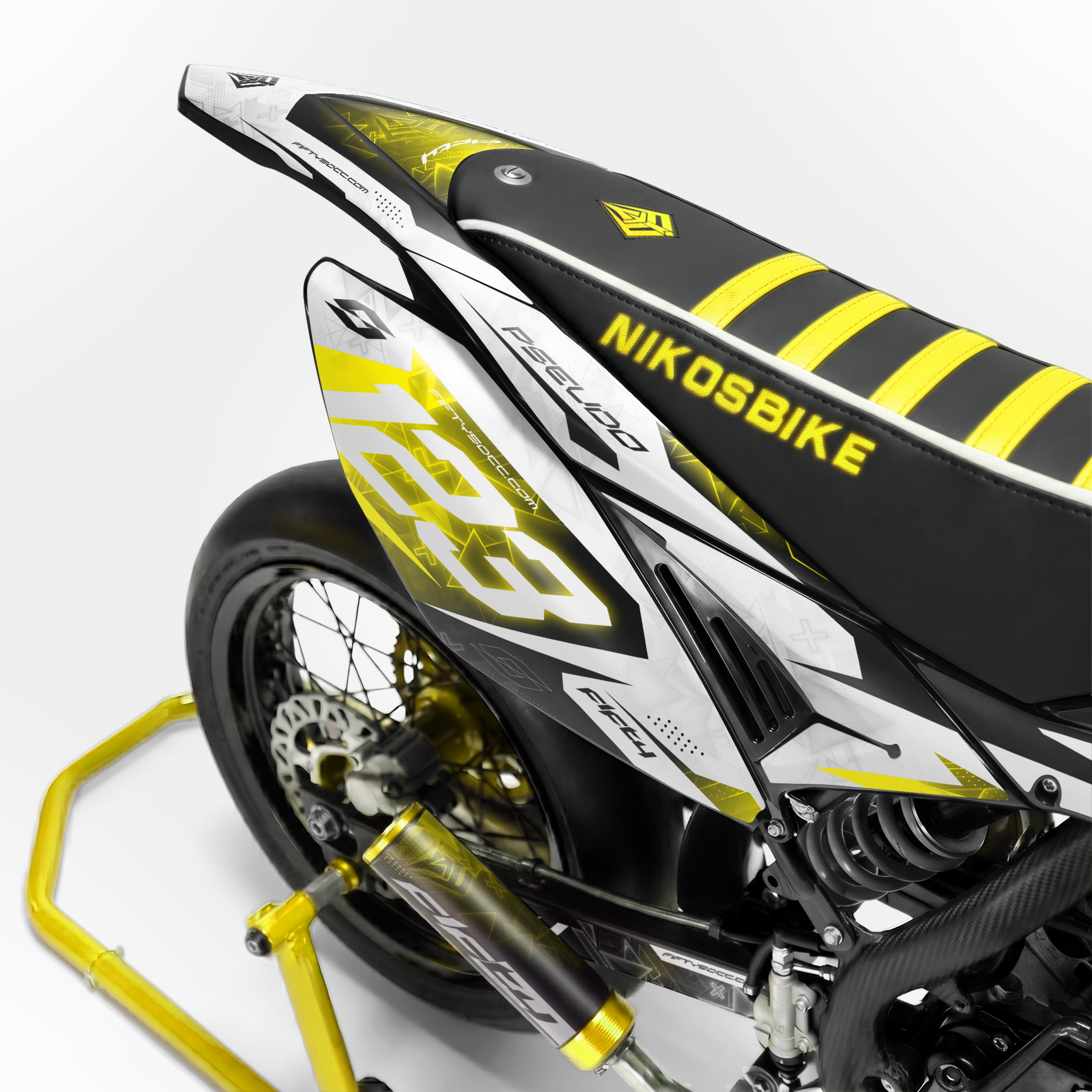 Kit déco FIFTY Hyperpro Jaune 50cc - arrière