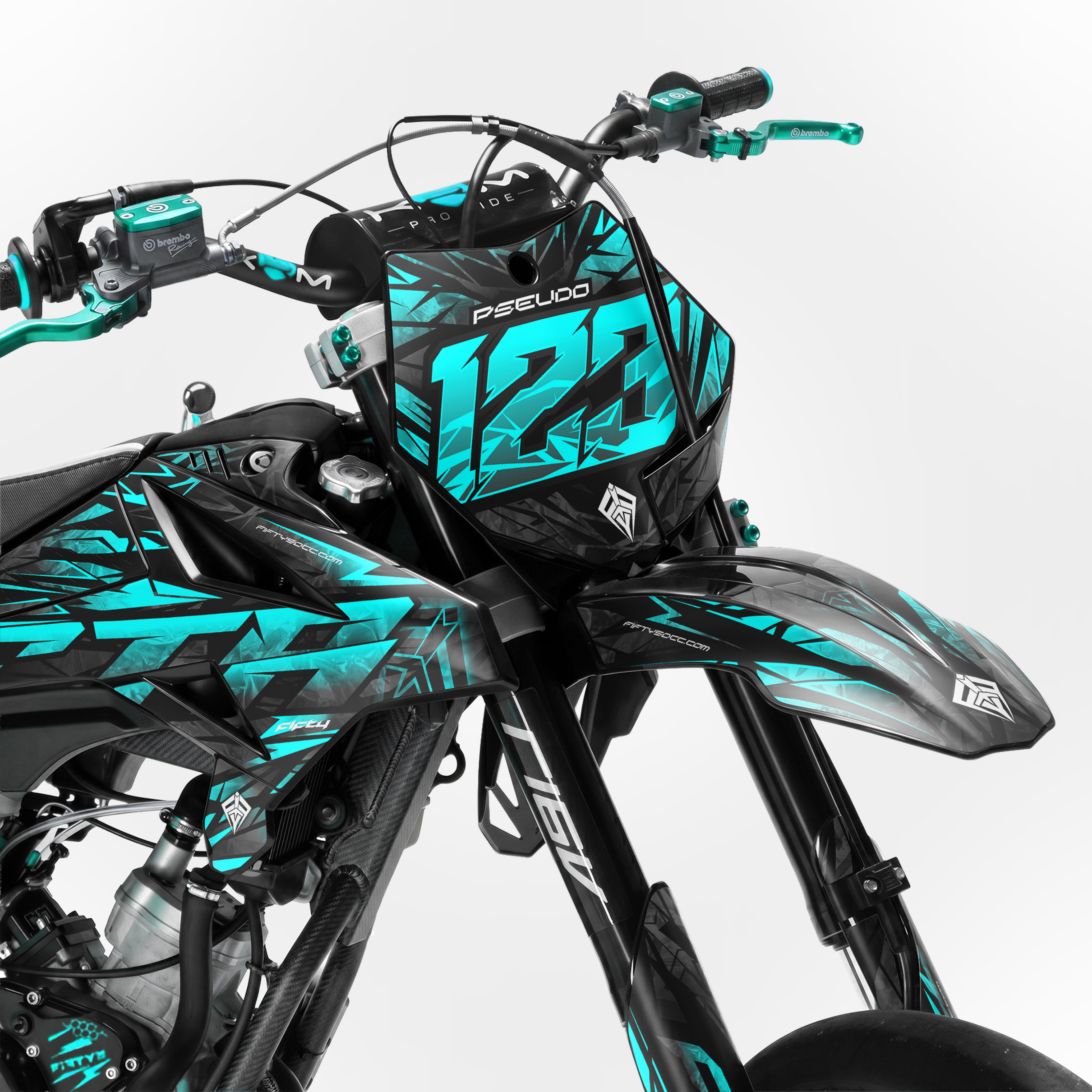 Kit déco FIFTY Diamond Bleu 50cc - face