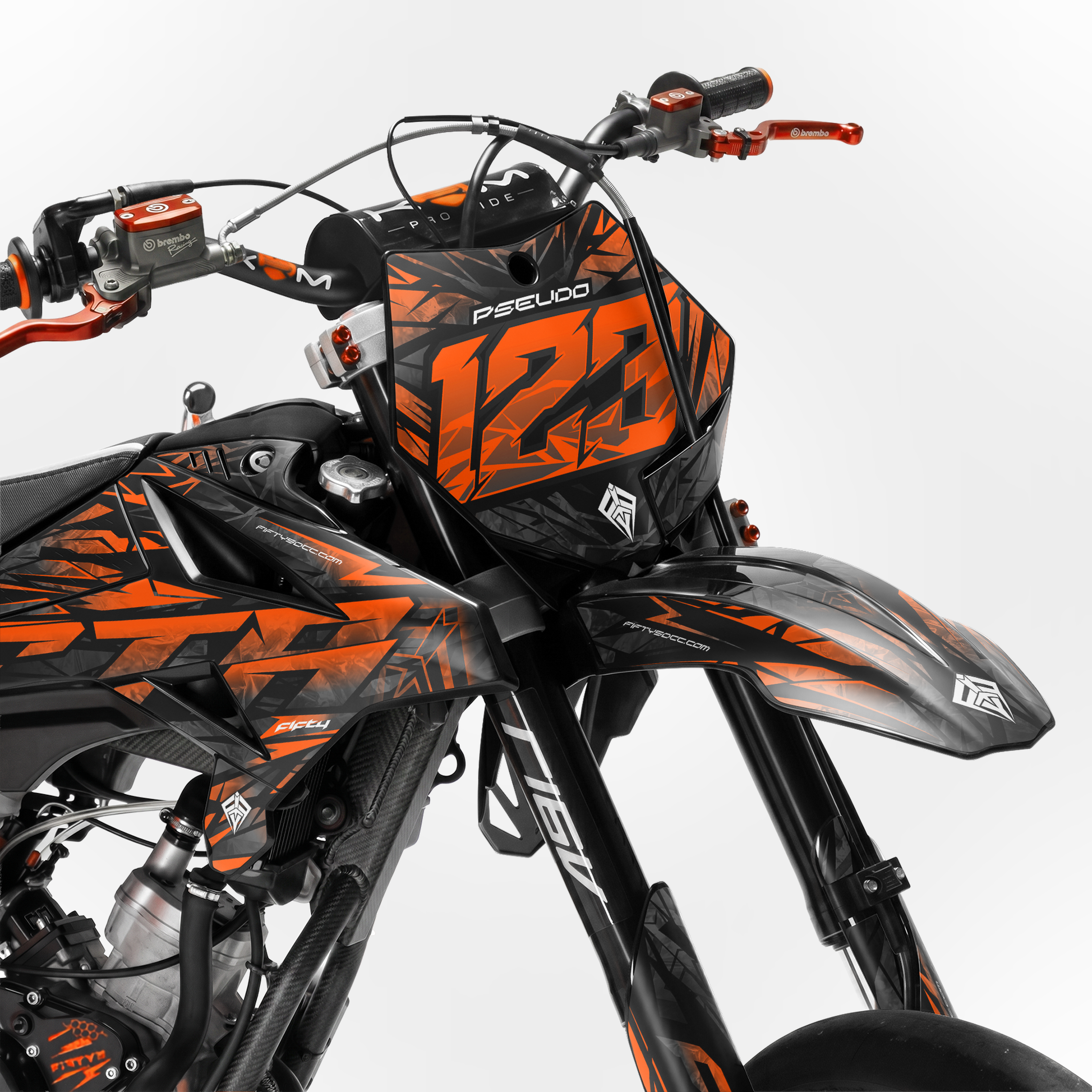 Kit déco FIFTY Diamond Orange 50cc - face