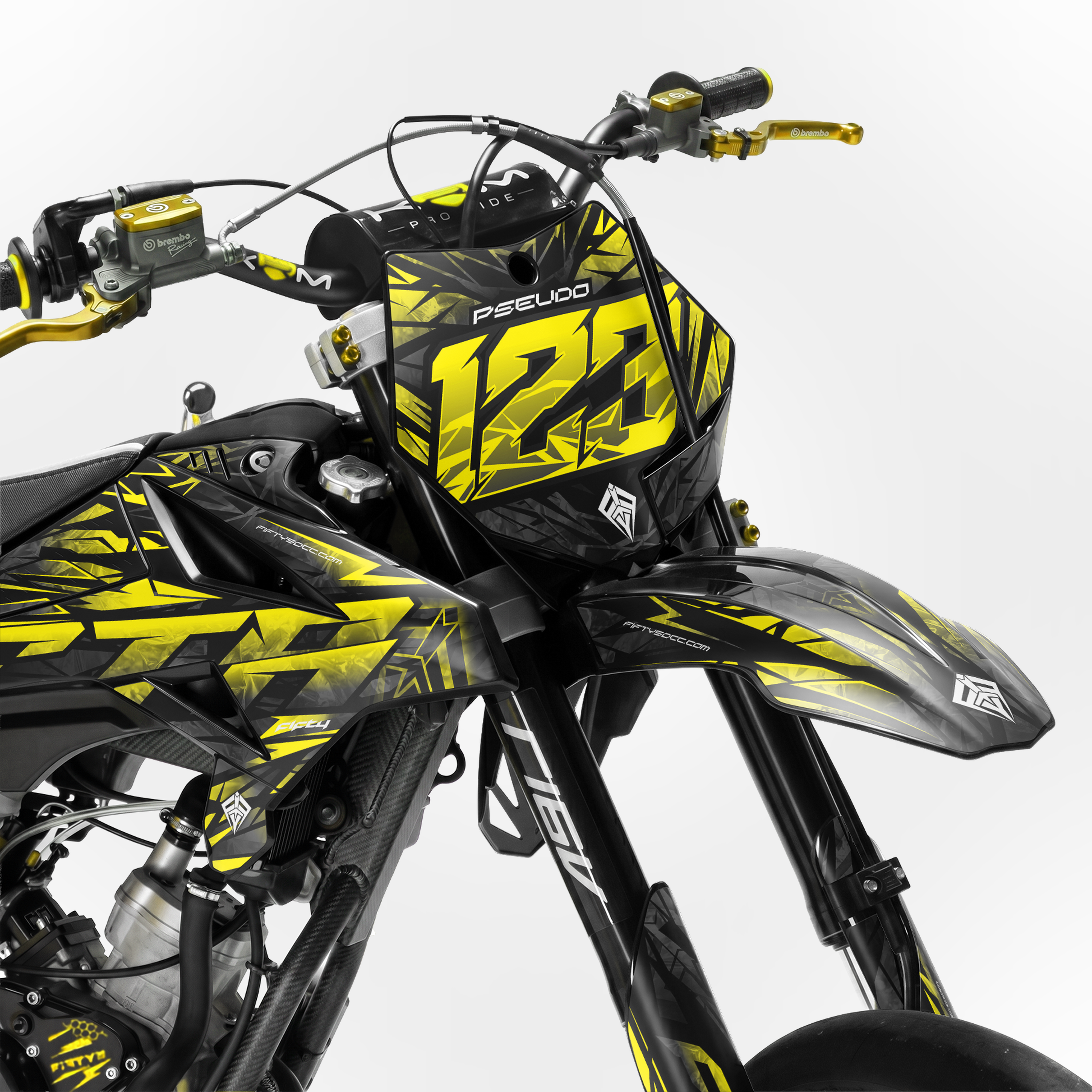 Kit déco FIFTY Diamond Jaune 50cc - face