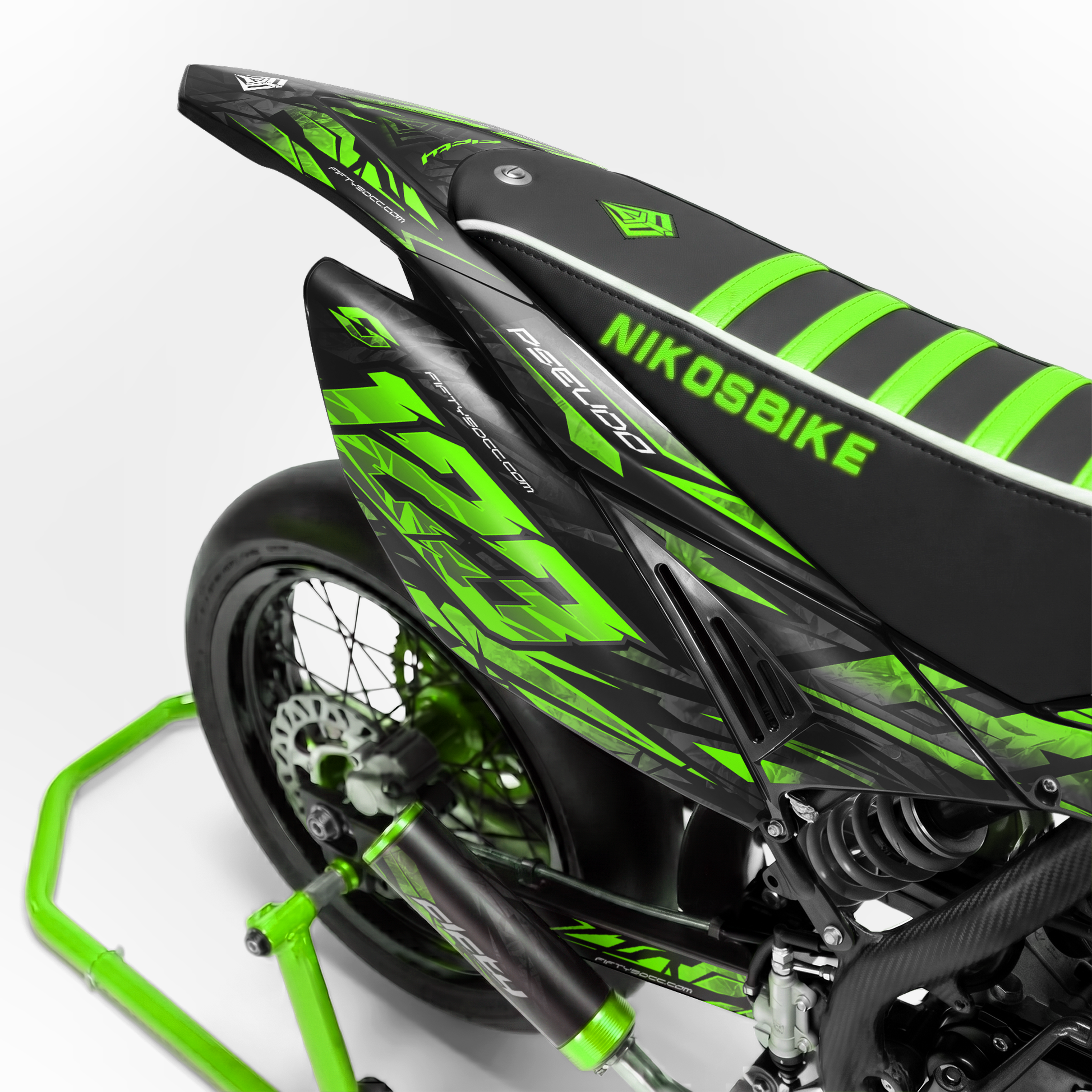 Kit déco FIFTY Diamond Vert 50cc - arrière
