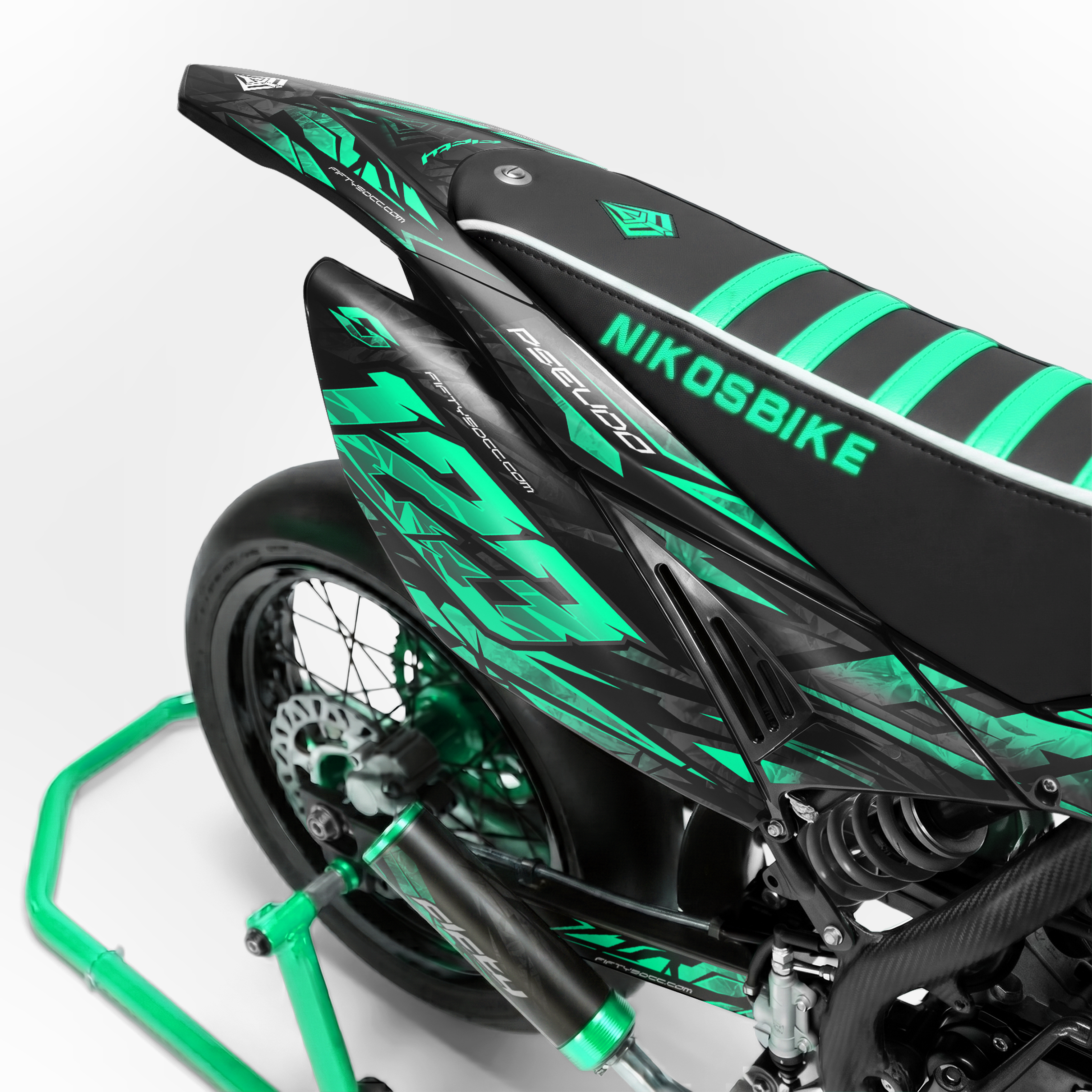 Kit déco FIFTY Diamond Turquoise 50cc - arrière