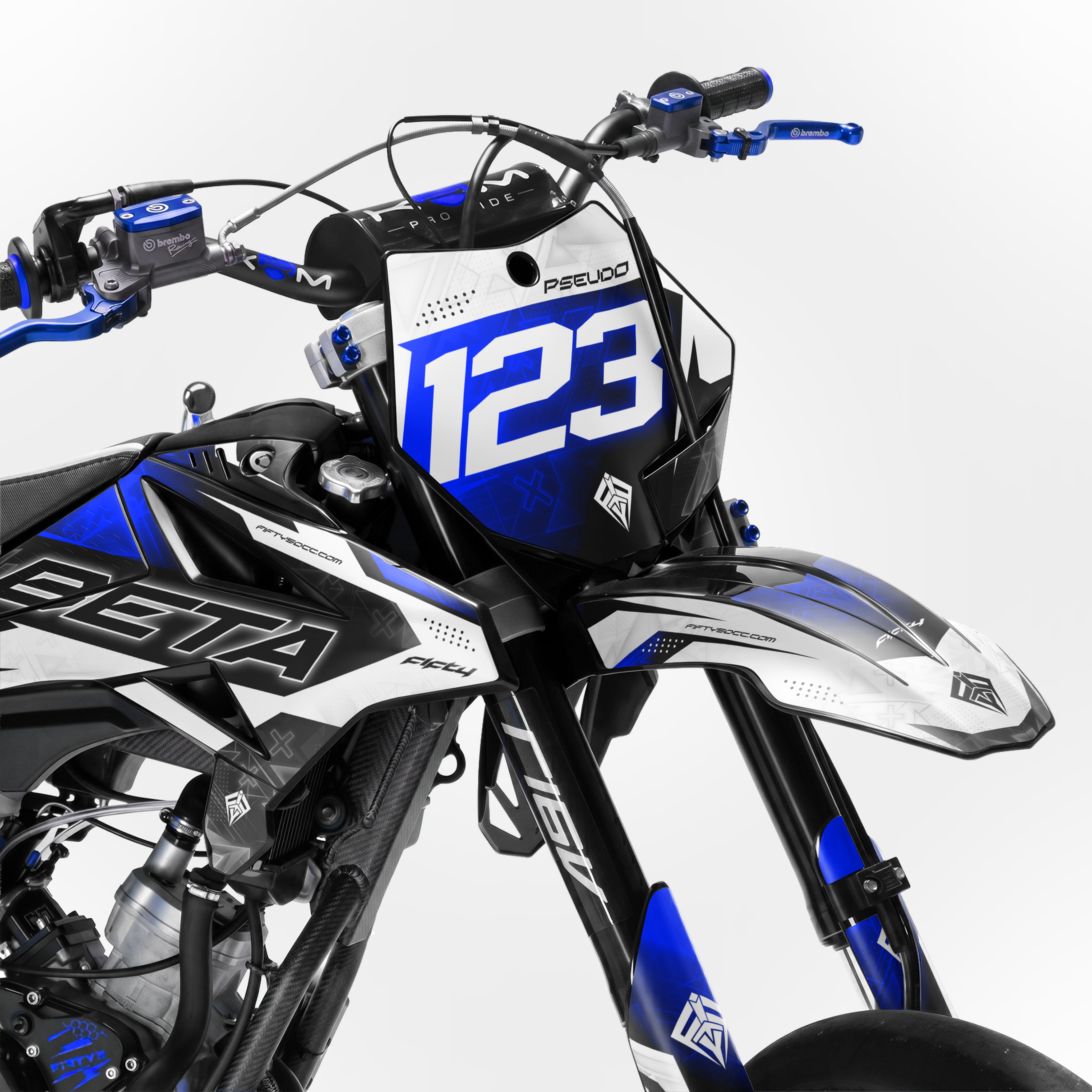 Kit déco FIFTY Hyperpro Bleu foncé 50cc - face