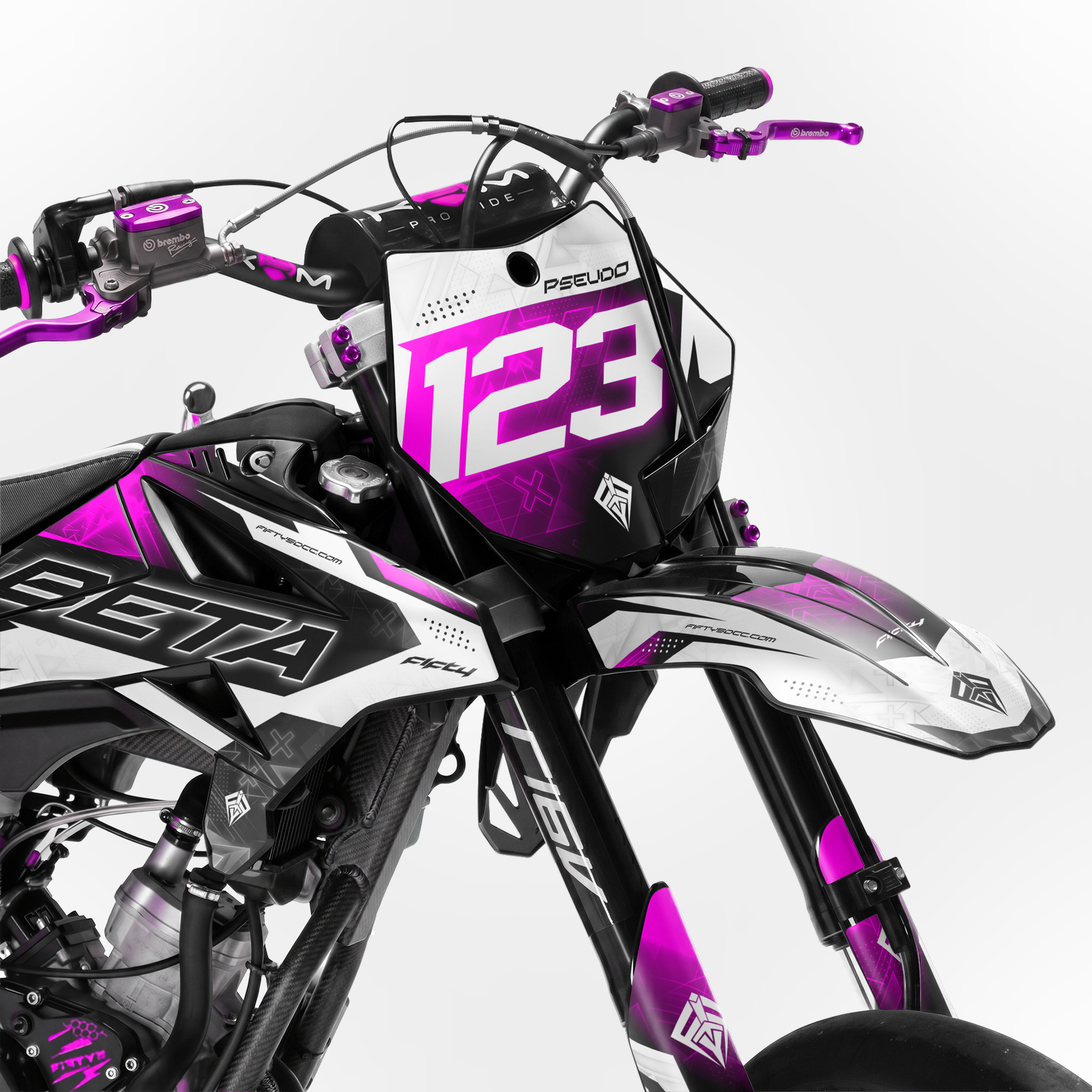 Kit déco FIFTY Hyperpro Rose 50cc - face