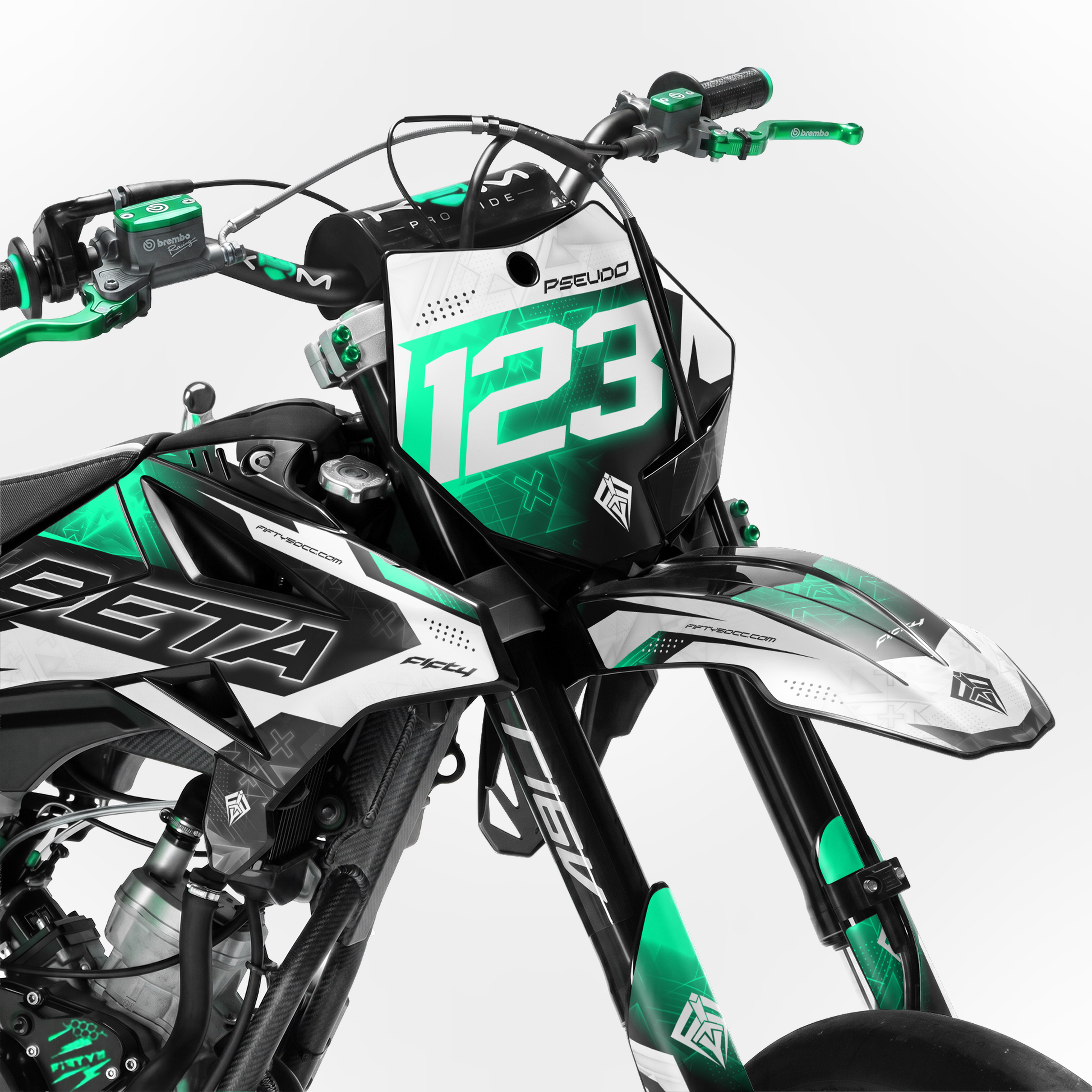 Kit déco FIFTY Hyperpro Turquoise 50cc - face