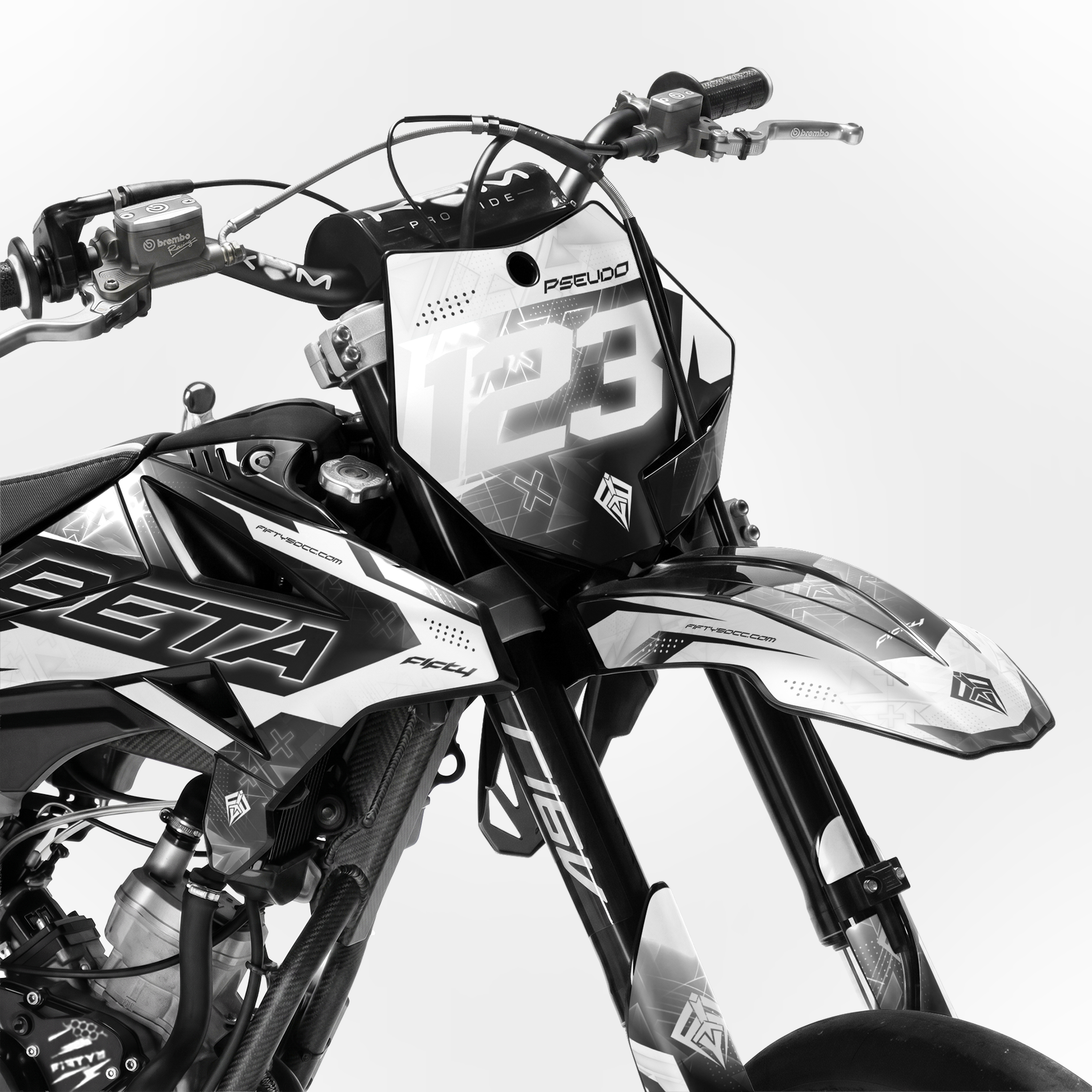 Kit déco FIFTY Hyperpro Blanc 50cc - face