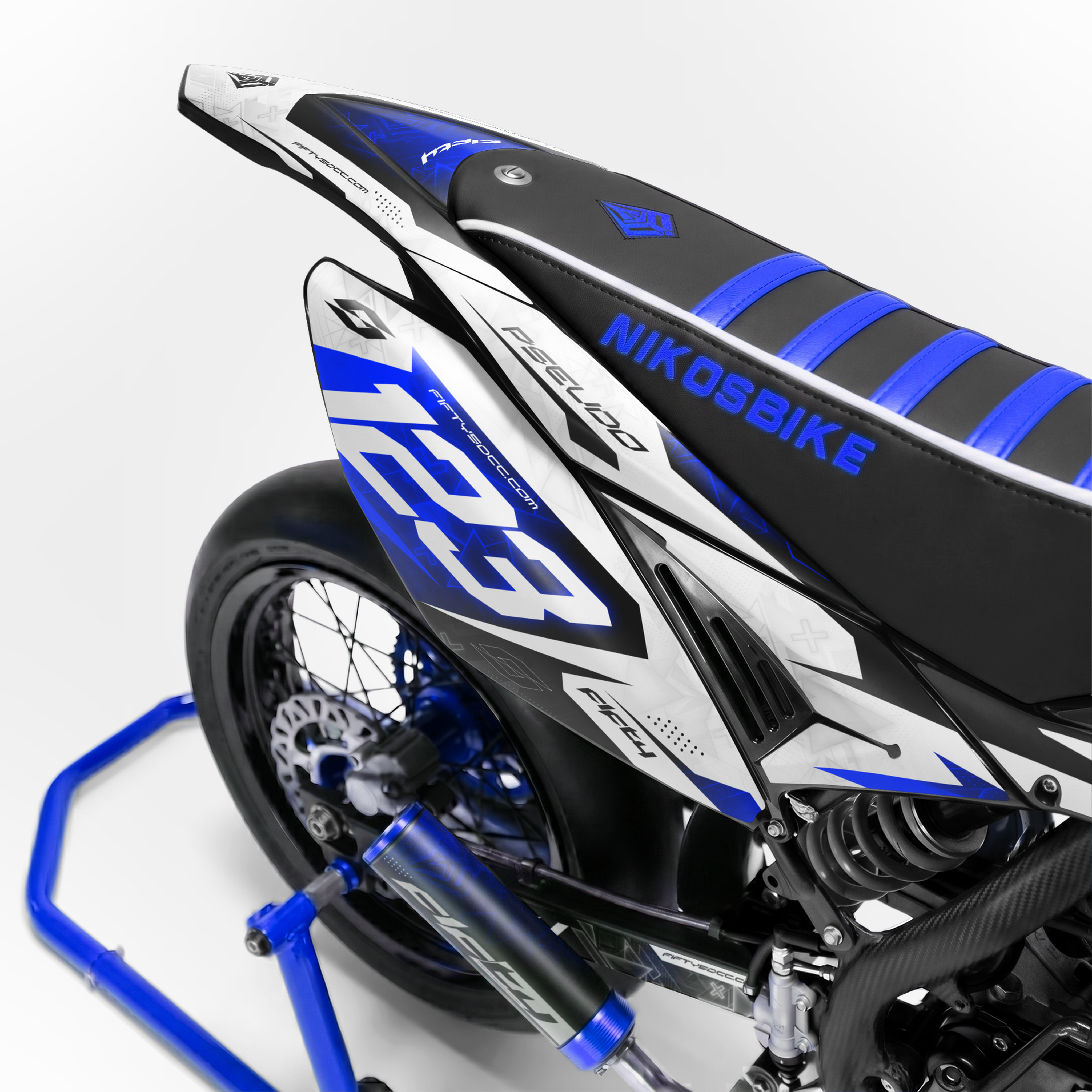 Kit déco FIFTY Hyperpro Bleu foncé 50cc - arrière