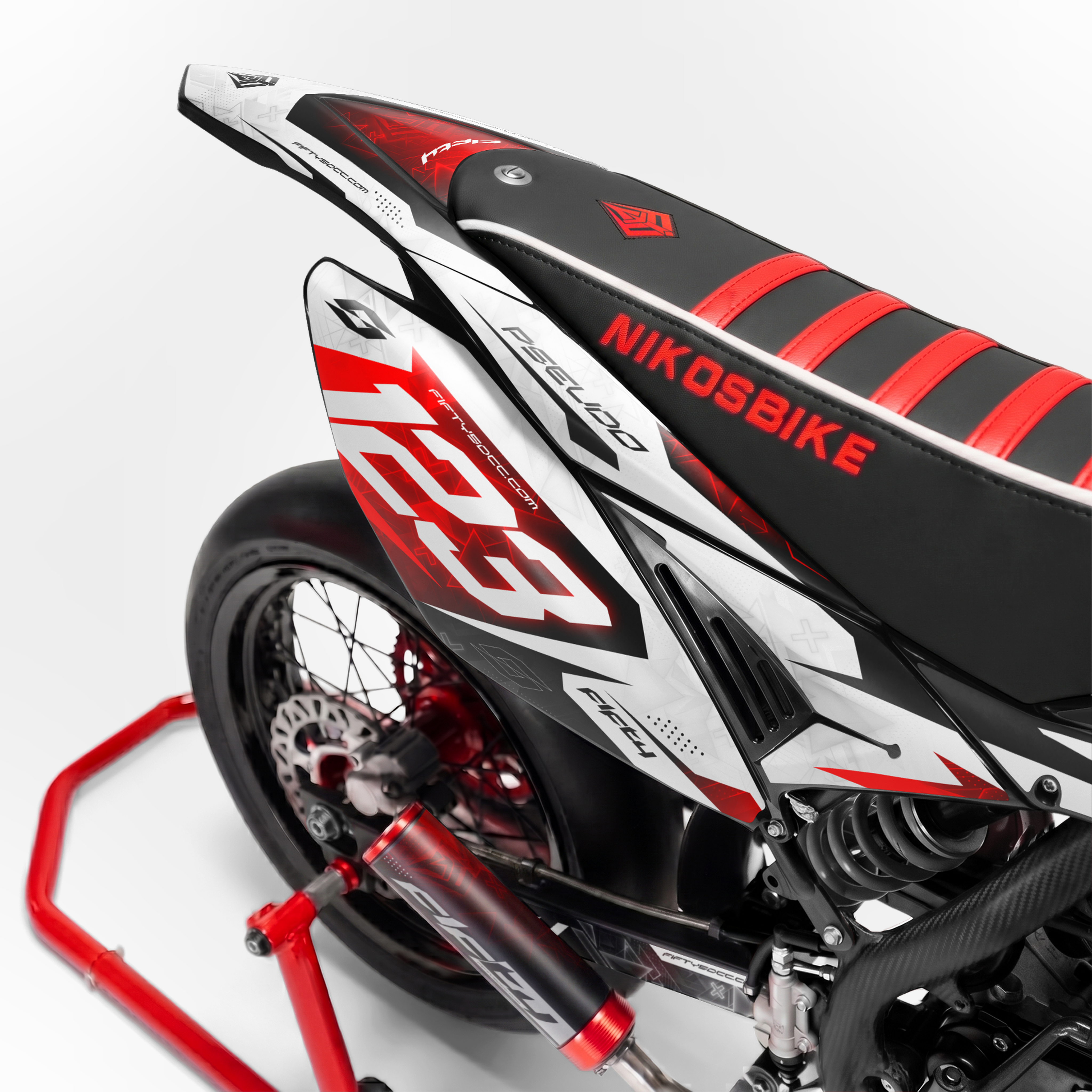 Kit déco FIFTY Hyperpro Rouge 50cc - arrière