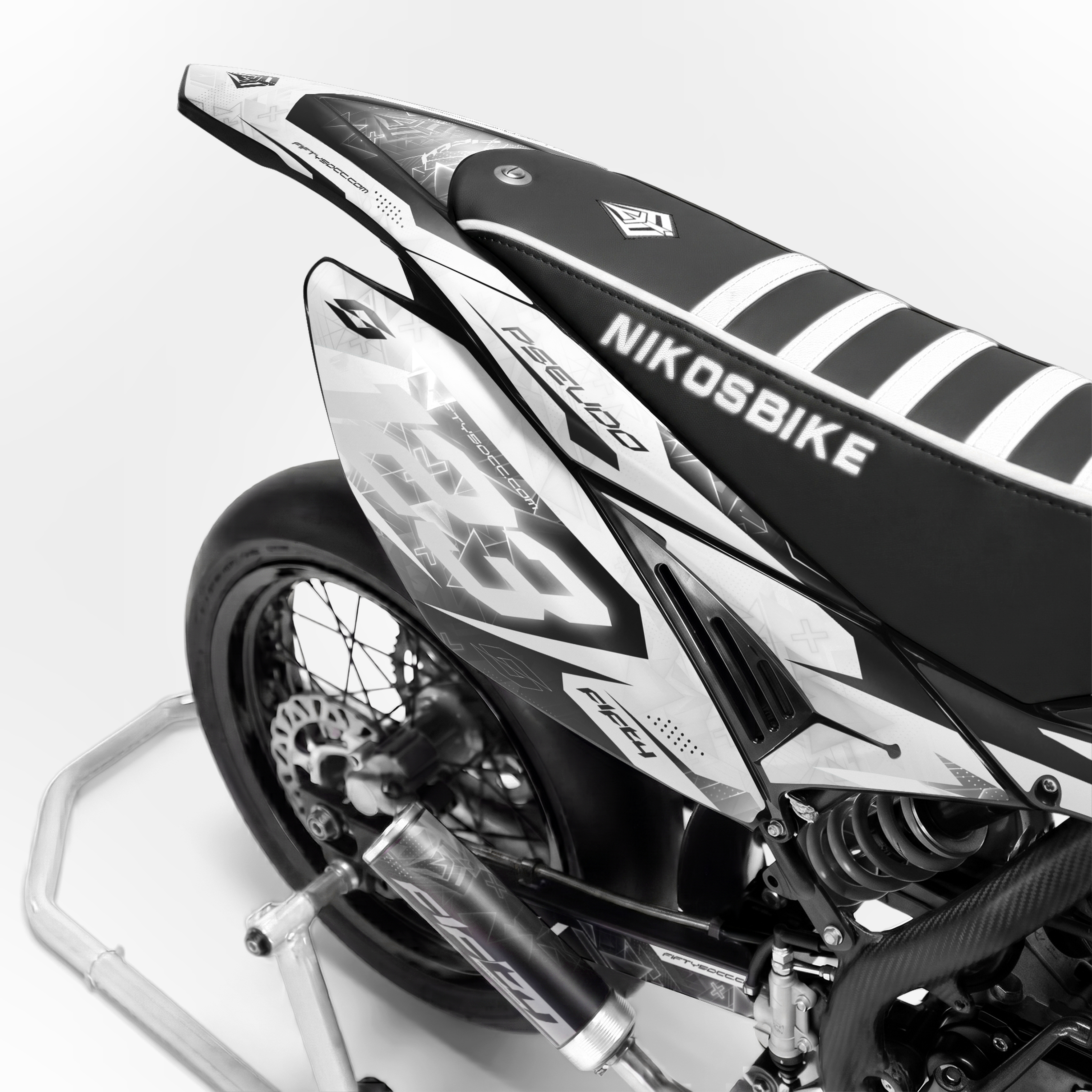 Kit déco FIFTY Hyperpro Blanc 50cc - arrière