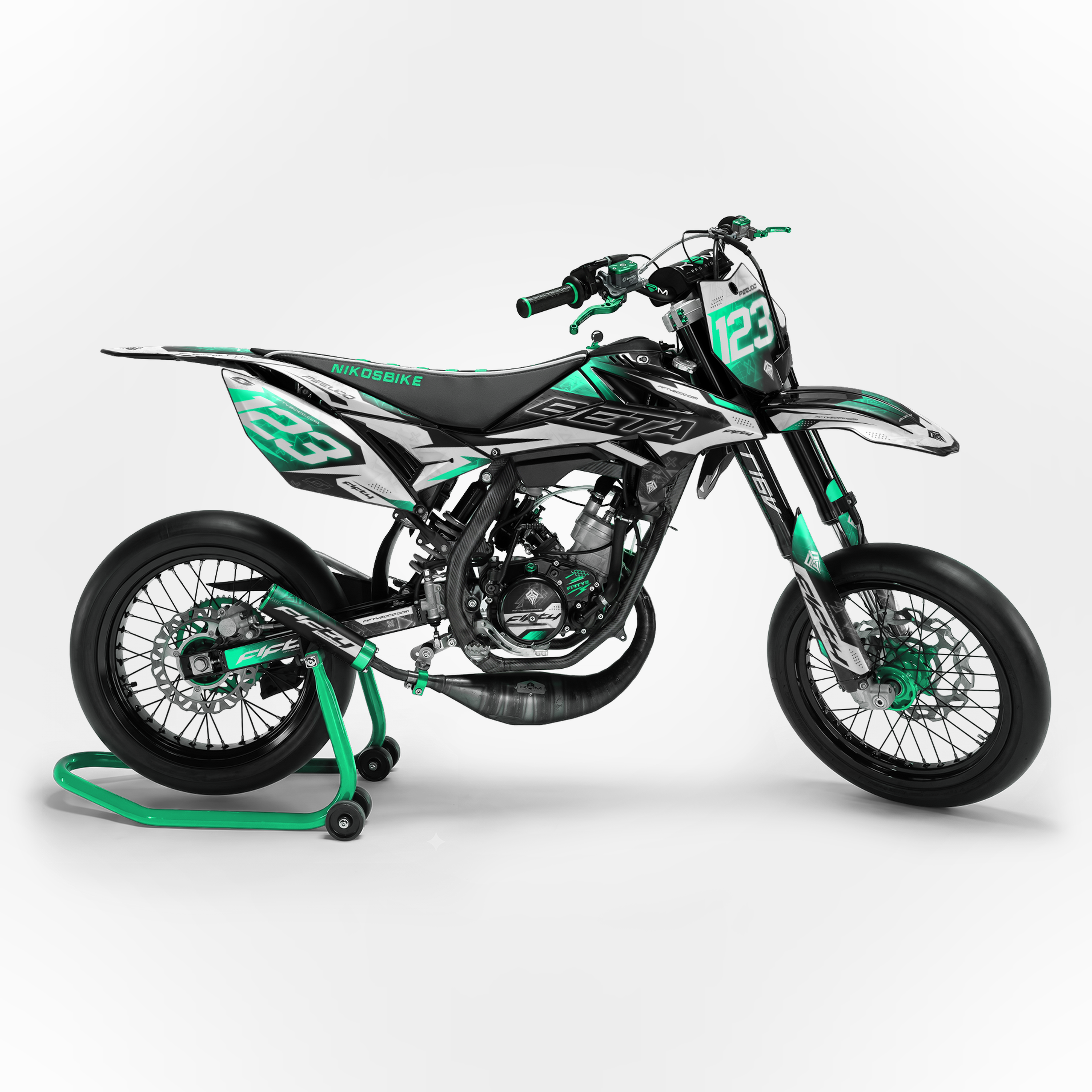 Kit déco FIFTY Hyperpro Turquoise 50cc - profil